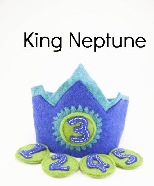 King Neptune Birthday Crown w/5 numbers