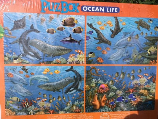 Wooden Ocean Life Jigsaw Puzzle 24pce x 4