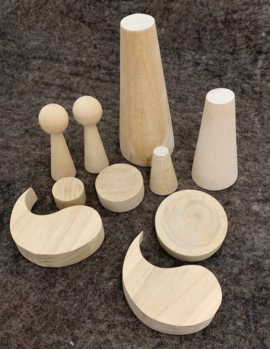 Loose Parts set 10 pce - Paint Your Own