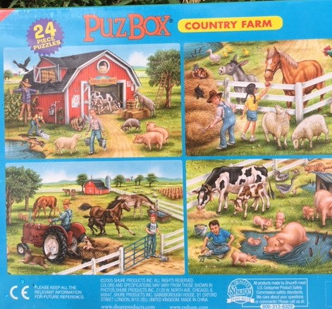 Wooden Farm Jigsaw Puzzle 24pce x 4