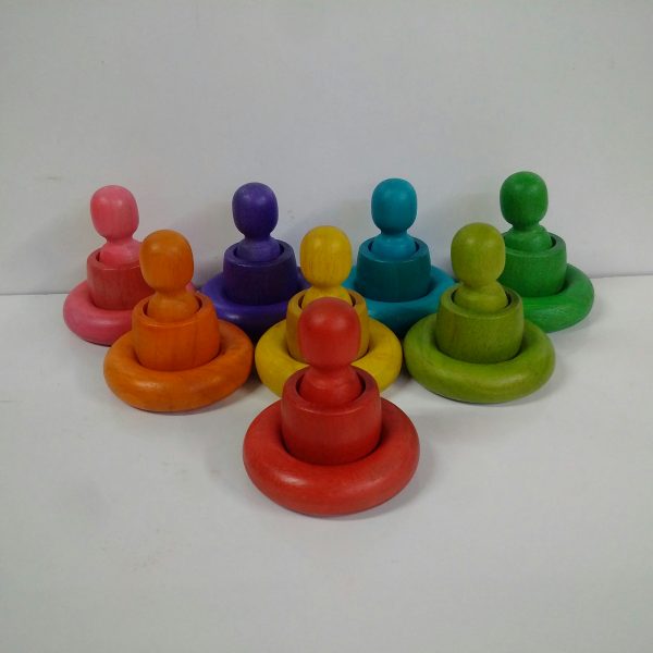 Rainbow People Cups and Rings 24 pce set