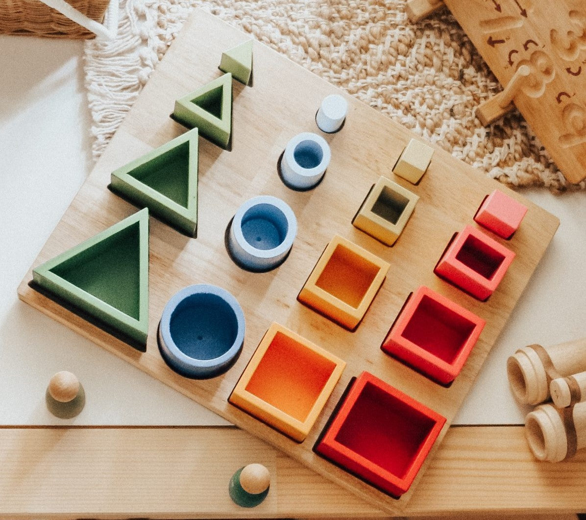 Montessori inspired Sorting and Nesting Board